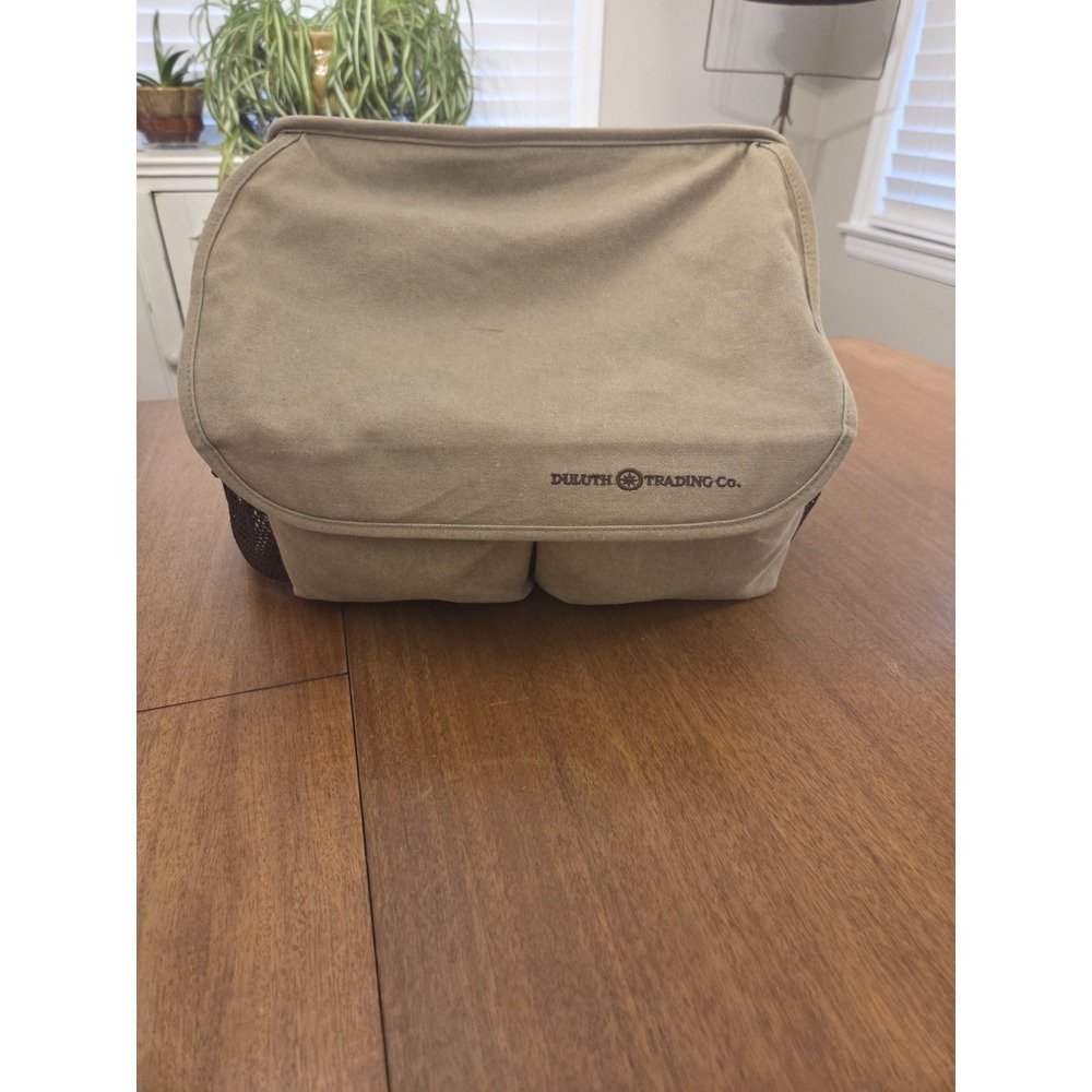 Duluth Trading Co Canvas Laptop Shoulder Tote Messenger Organizer Bag Tan